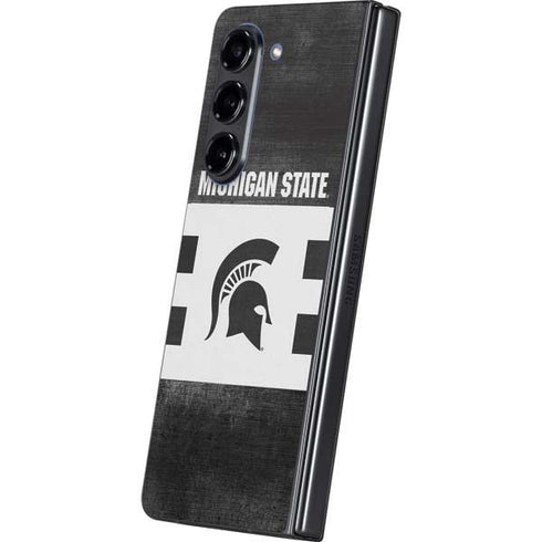 Michigan State University Black and White Stripes Galaxy Z Fold5 5G Skin